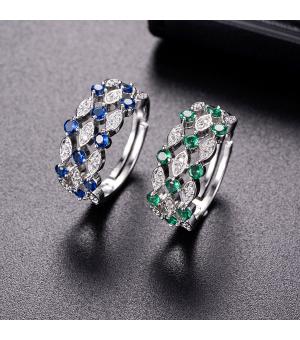 Realm explosive jewelry sapphire open ring European and American creative diamond set zircon ring wholesale