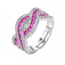 European and American explosive high-end bow index finger ring, diamond-set zircon ring, women's niche design light luxury jewelry