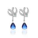 New high-end temperament earrings for women Luxurious bright water drop aquamarine long fashion earrings earrings jewelry
