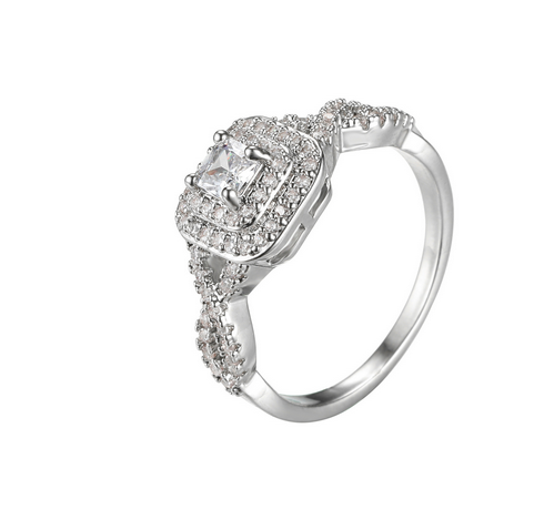 Couple ring female minority high-end sense 18K gold zircon ring versatile birthday gift ring cross-border jewelry